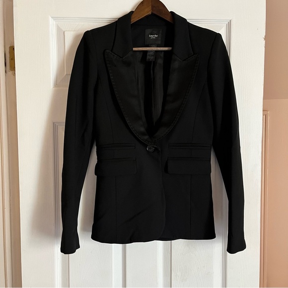 Smythe Peaked Lapel Tuxedo Blazer Size 4 - Picture 4 of 10